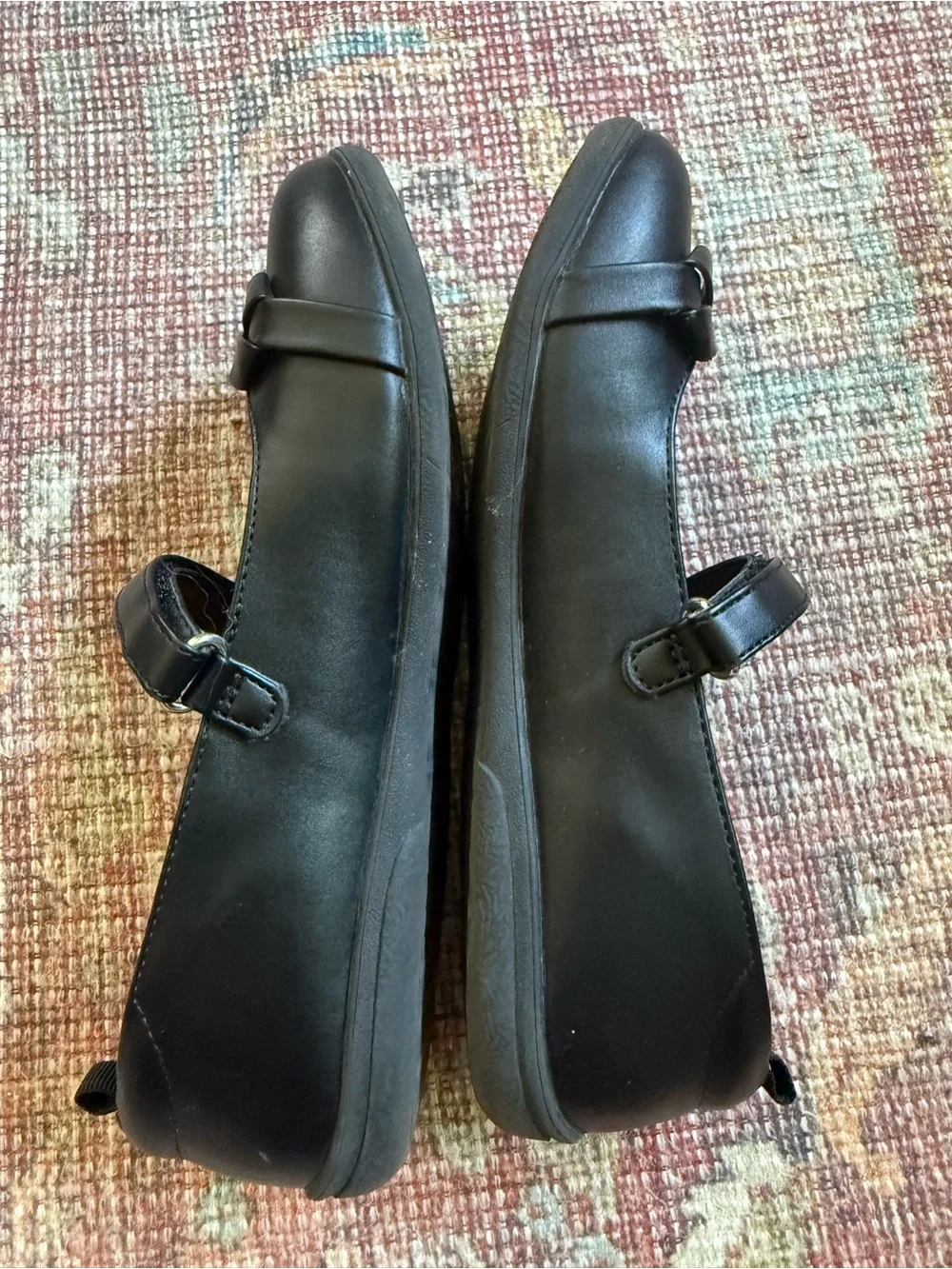 Cat & Jack Grow With You Girls Mary Jane Flats – Size 4 Black Bows